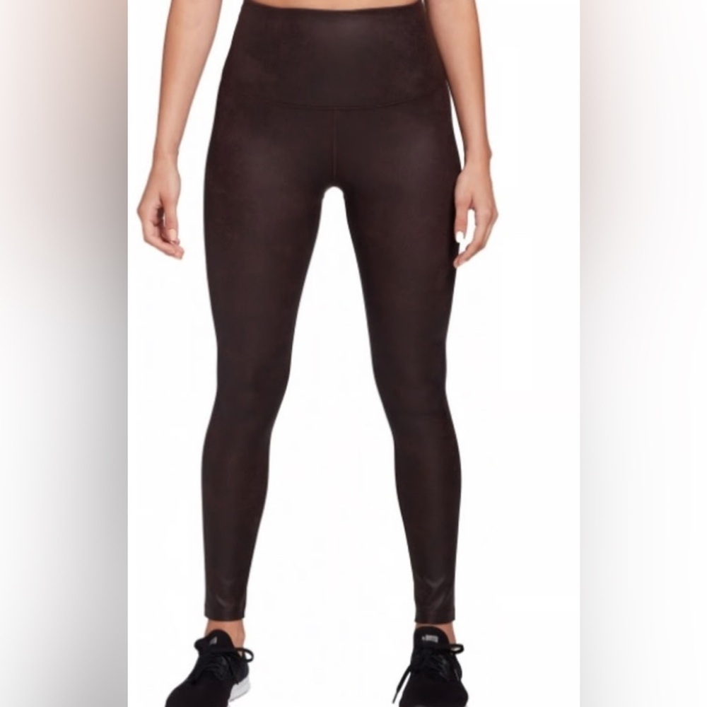 NWT Calia By Carrie Underwood Brown Leggings Power Sculpt Faux Leather Size XXL